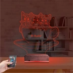 Kedi Fincan Tasarım Kişiye Özel 3D Lamba - Masa Gece Lambası