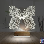 Kelebek Kişiye Özel 3D Lamba - Masa Gece Lambası