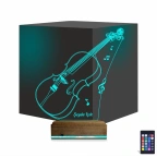 Keman Müzik Enstrüman Kişiye Özel 3D Lamba - Masa Gece Lambası