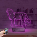 Köpek Golden Kişiye Özel 3D Lamba - Masa Gece Lambası