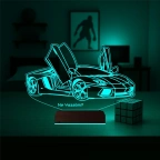 Spor Araba Lamborghini Kişiye Özel 3D Lamba - Masa Gece Lambası