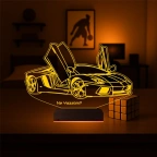 Spor Araba Lamborghini Kişiye Özel 3D Lamba - Masa Gece Lambası