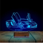 Spor Araba Lamborghini Kişiye Özel 3D Lamba - Masa Gece Lambası