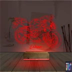 Motorsiklet Yarış Motoru Kişiye Özel 3D Lamba - Masa Gece Lambası