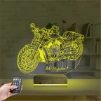Motorsiklet Harley Motor Kişiye Özel 3D Lamba - Masa Gece Lambası
