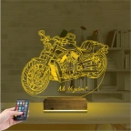 Motorsiklet Harley Motor Kişiye Özel 3D Lamba - Masa Gece Lambası