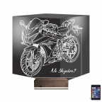 Motorsiklet Yarış Motoru Kişiye Özel 3D Lamba - Masa Gece Lambası