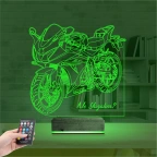 Motorsiklet Yarış Motoru Kişiye Özel 3D Lamba - Masa Gece Lambası
