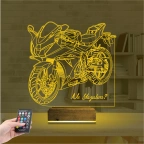 Motorsiklet Yarış Motoru Kişiye Özel 3D Lamba - Masa Gece Lambası