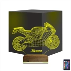 Motorsiklet Yarış Motoru Kişiye Özel 3D Lamba - Masa Gece Lambası