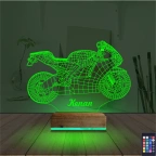 Motorsiklet Yarış Motoru Kişiye Özel 3D Lamba - Masa Gece Lambası