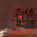 Sevimli Kedi Kalp Kişiye Özel 3D Lamba - Masa Gece Lambası