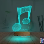 Müzik Nota Müzisyen Kişiye Özel 3D Lamba - Masa Gece Lambası