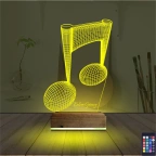Müzik Nota Müzisyen Kişiye Özel 3D Lamba - Masa Gece Lambası