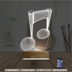 Müzik Nota Müzisyen Kişiye Özel 3D Lamba - Masa Gece Lambası