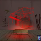 Piyano Müzik Piyanist Kişiye Özel 3D Lamba - Masa Gece Lambası
