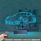 Spor Araba Phorsche Kişiye Özel 3D Lamba - Masa Gece Lambası