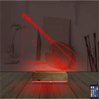 Saz Müzik Nota Kişiye Özel 3D Lamba - Masa Gece Lambası