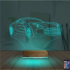 Spor Araba Aston Martin Kişiye Özel 3D Lamba - Masa Gece Lambası