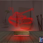 Tank Tankçı Asker Kişiye Özel 3D Lamba - Masa Gece Lambası