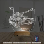 Tank Tankçı Asker Kişiye Özel 3D Lamba - Masa Gece Lambası