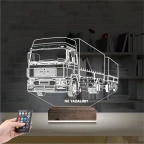 Tır Kamyon Tırcı Kişiye Özel 3D Lamba - Masa Gece Lambası