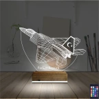 Uçak Pilot Kişiye Özel 3D Lamba - Masa Gece Lambası