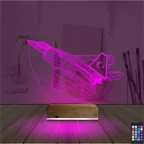 Uçak Pilot Kişiye Özel 3D Lamba - Masa Gece Lambası