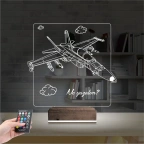 Savaş Uçağı Pilot Kişiye Özel 3D Lamba - Masa Gece Lambası