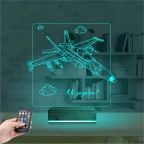 Savaş Uçağı Pilot Kişiye Özel 3D Lamba - Masa Gece Lambası