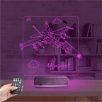 Savaş Uçağı Pilot Kişiye Özel 3D Lamba - Masa Gece Lambası