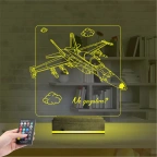 Savaş Uçağı Pilot Kişiye Özel 3D Lamba - Masa Gece Lambası