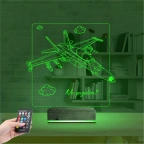 Savaş Uçağı Pilot Kişiye Özel 3D Lamba - Masa Gece Lambası