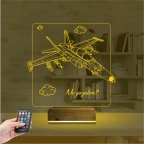 Savaş Uçağı Pilot Kişiye Özel 3D Lamba - Masa Gece Lambası