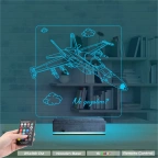 Savaş Uçağı Pilot Kişiye Özel 3D Lamba - Masa Gece Lambası