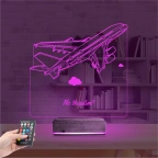 Uçak Kaptan Pilot Kişiye Özel 3D Lamba - Masa Gece Lambası