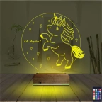 Unicorn At Çocuk Odası Kişiye Özel 3D Lamba - Masa Gece Lambası