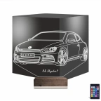 Araba Volkswagen Scirocco Kişiye Özel 3D Lamba - Masa Gece Lambası