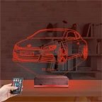 Araba Volkswagen Scirocco Kişiye Özel 3D Lamba - Masa Gece Lambası
