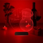 Kardan Adam Yılbaşı Hediyesi Kişiye Özel 3D Lamba - Masa Gece Lambası