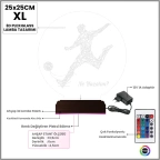 Futbolcu Hediye Kişiye Özel 3D Lamba - Masa Gece Lambası