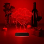 Kalp Sevgiliye Hediye Kişiye Özel 3D Lamba - Masa Gece Lambası