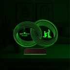 Alyans Yüzük Yıldönümü Kişiye Özel 3D Lamba - Masa Gece Lambası