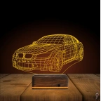 Spor Araba Bmw Tasarım Kişiye Özel 3D Lamba - Masa Gece Lambası