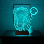 Smile Diş Hekimi Diş Doktoru Hediye Kişiye Özel 3D Lamba - Masa Gece Lambası