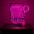 Smile Diş Hekimi Diş Doktoru Hediye Kişiye Özel 3D Lamba - Masa Gece Lambası