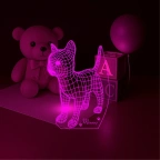 Kedi Tasarım Kişiye Özel 3D Lamba - Masa Gece Lambası