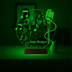 Müzik Nota Müzisyen Hediye Kişiye Özel 3D Lamba - Masa Gece Lambası