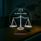 Avukat Hukuk Terazi Adalet Kişiye Özel 3D Lamba - Masa Gece Lambası