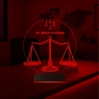 Avukat Hukuk Terazi Adalet Kişiye Özel 3D Lamba - Masa Gece Lambası